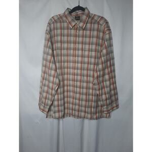 Woodlake Mens Shirt Large Summit Series Button Down Plaid Fishing Camping